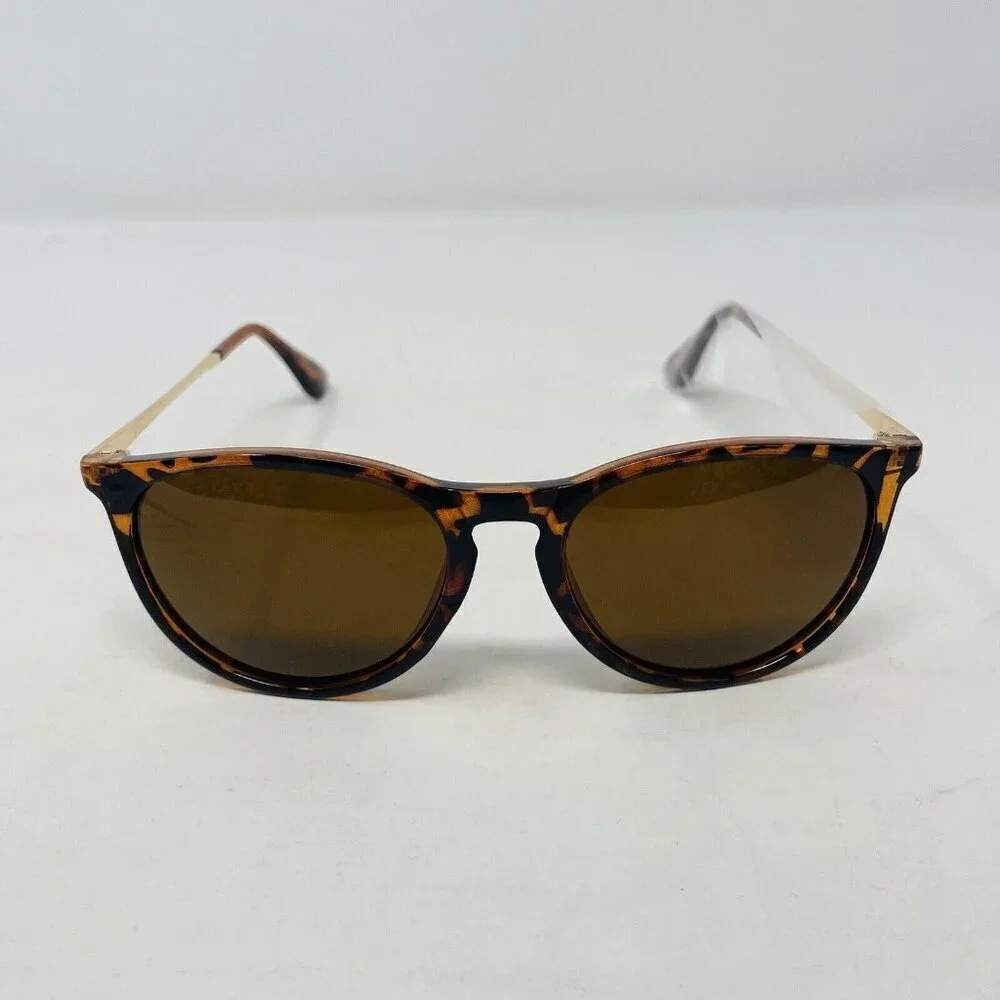 Xuhal Unisex Round Sunglasses for Women & Men Retro 80s Frame in Brown Tortoise‎